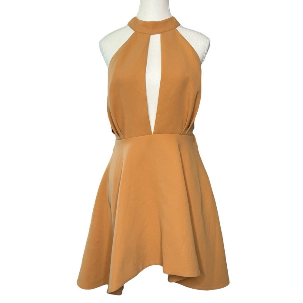 ▪️|EUC| C/MEO {Revolve} Breaking Hearts Asymmetrical Hem Backless Flounce Dress